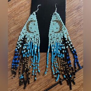 Hand beaded earrings NWOT